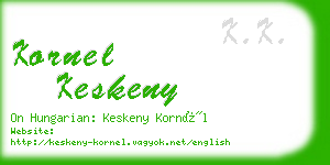 kornel keskeny business card